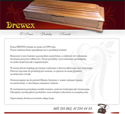 strona www firmy Drewex - producent trumien